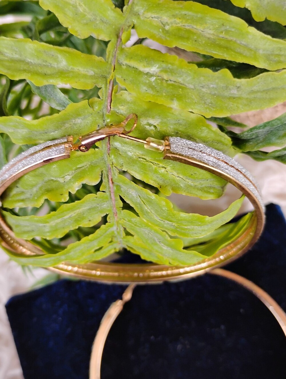 Gold and Silver Textured Hoop Earrings - Women Jewelry